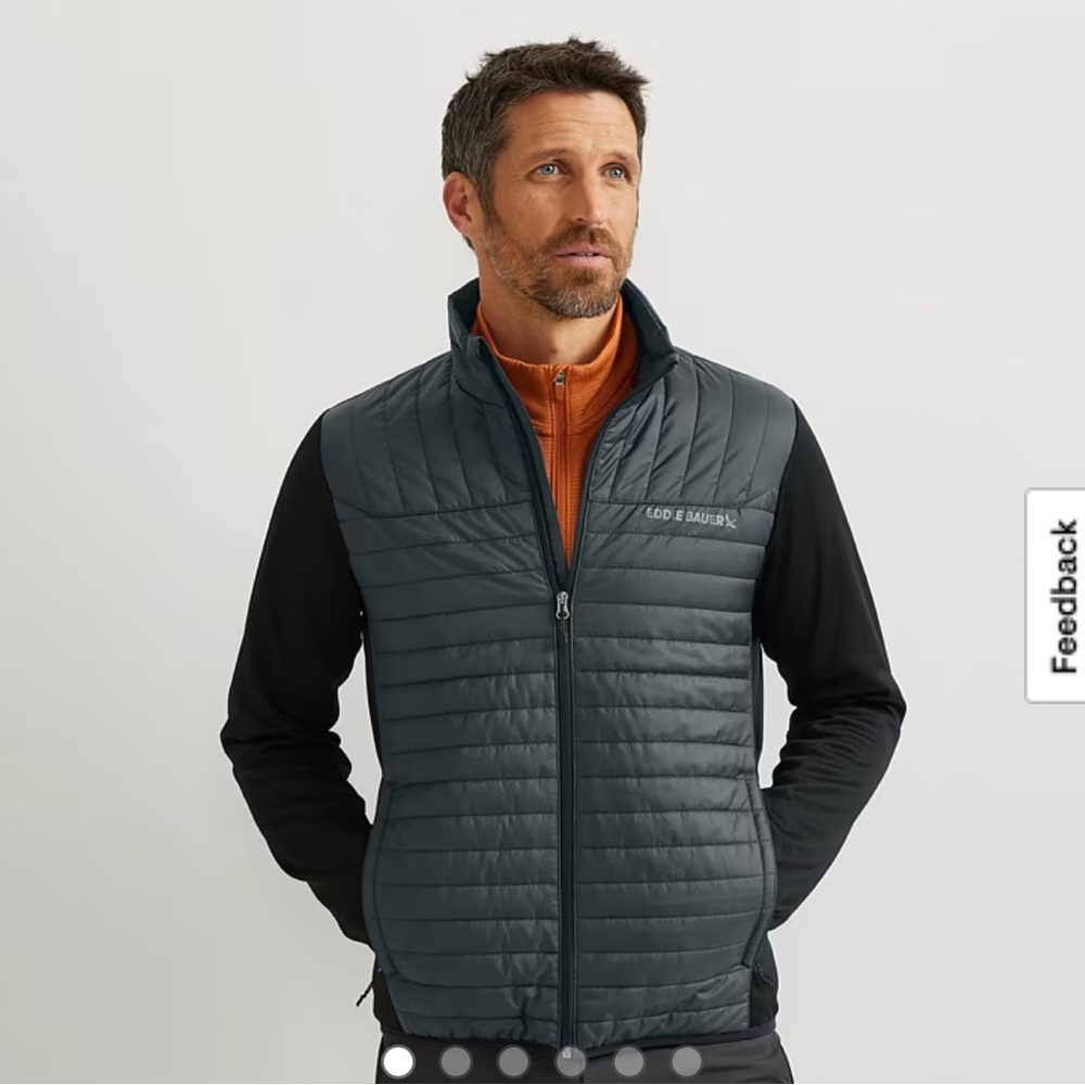 Eddie Bauer Men's BLUE Quilted Performance Hybrid Jacket